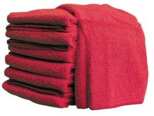 16" x 16" RED MICROFIBRE TOWEL (10/pkg, 20pkg/case) - W10617